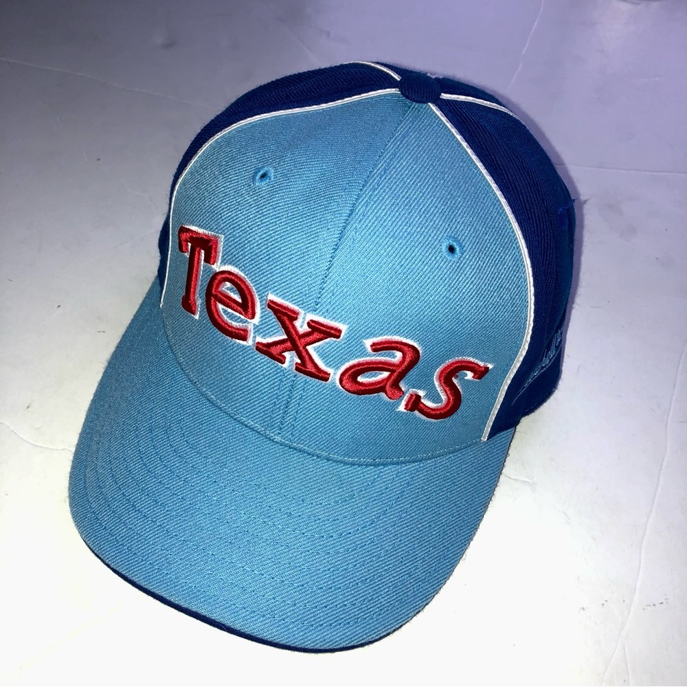 Texas Rangers Mitchell & Ness Size 7 1/8 Fitted MLB Logo Fitted Hat Cap